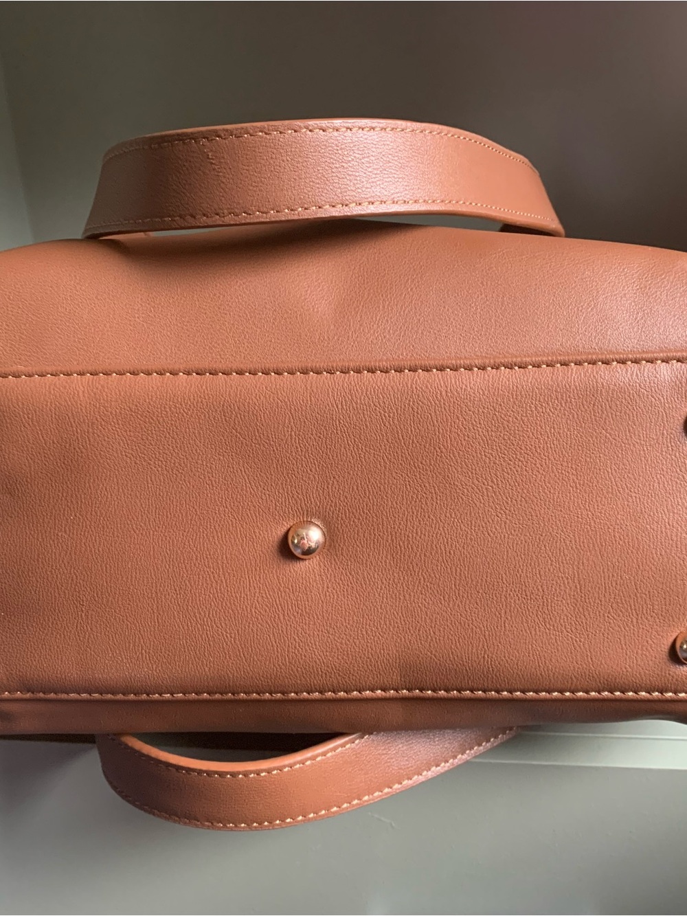 White Elm Mini Gemini Convertible Backpack Tote Bag-Coffee Brown w/cream lining! - Picture 7 of 13